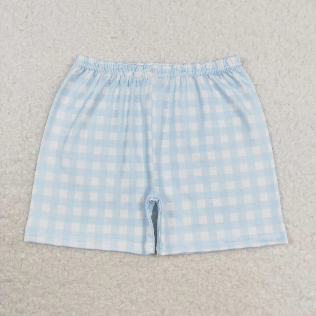 BT0705+SS0353 Boy Blue plaid pocket dark short-sleeved shorts suit