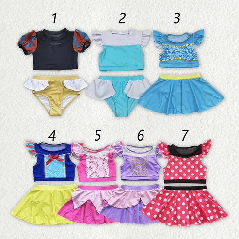 4.2 7 Colors Baby Girls Princess Two Pieces Beach Wear Swimsuits