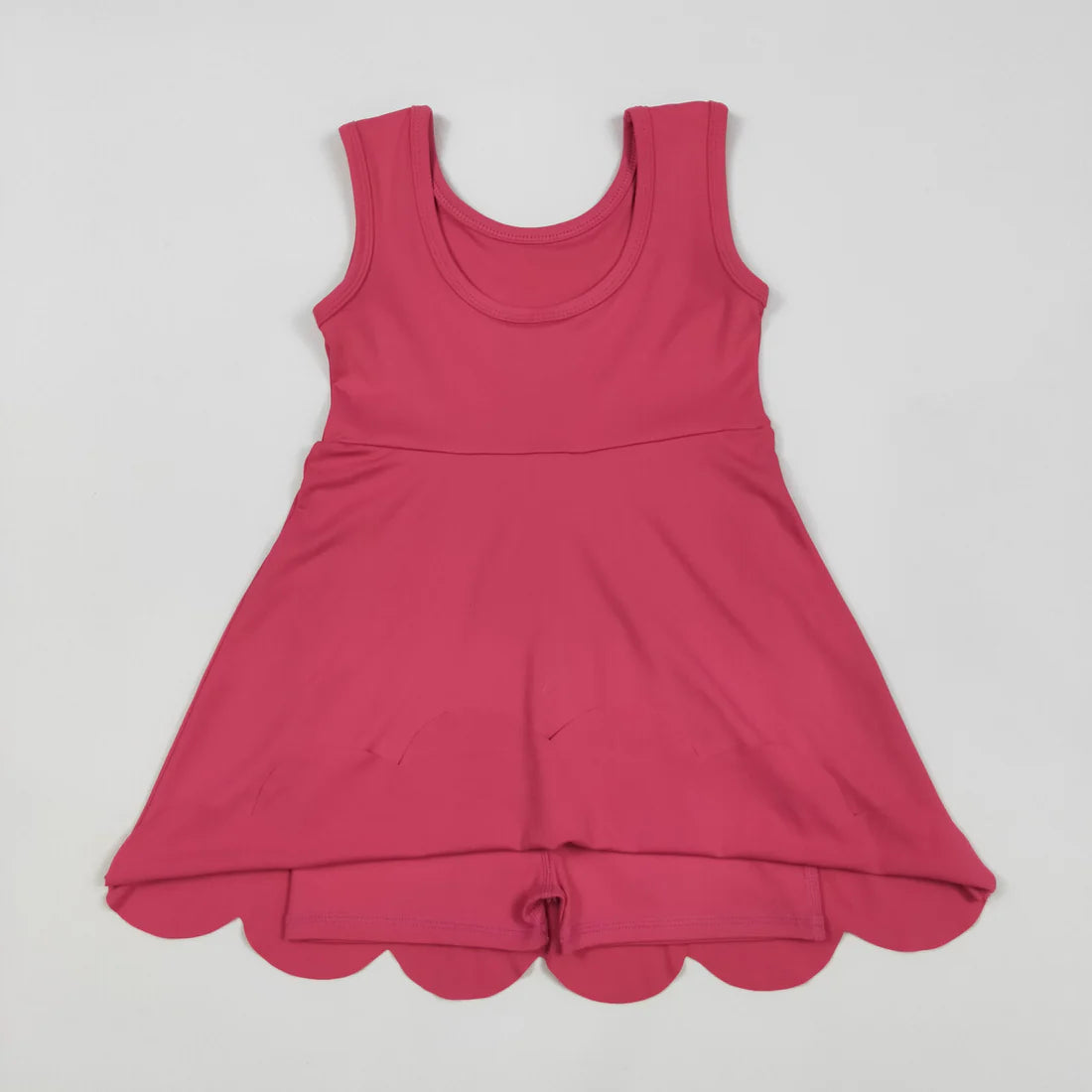 6.2 GSD2352 Baby Girls Hot Pink Sleeveless Yoga Active Knee Length Dress