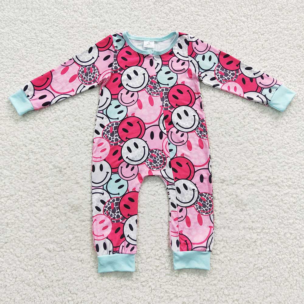 Baby Kids Fall Printed Zip Rompers