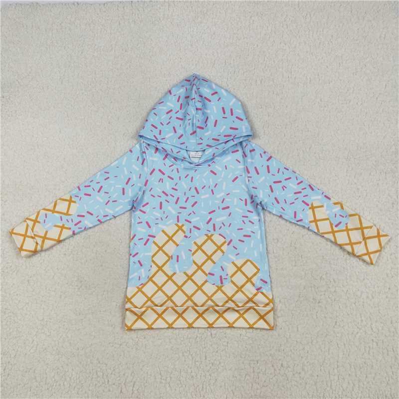 Sibling baby girl boys clothes ice cream long sleeve shorts sets and tops and shorts