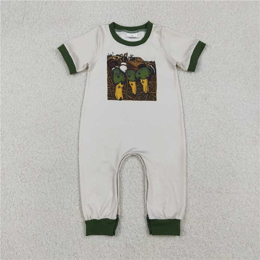 RTS NO MOQ(In Stock) SR3681 Duck Hunting Light-Colored Short-Sleeved Jumpsuit