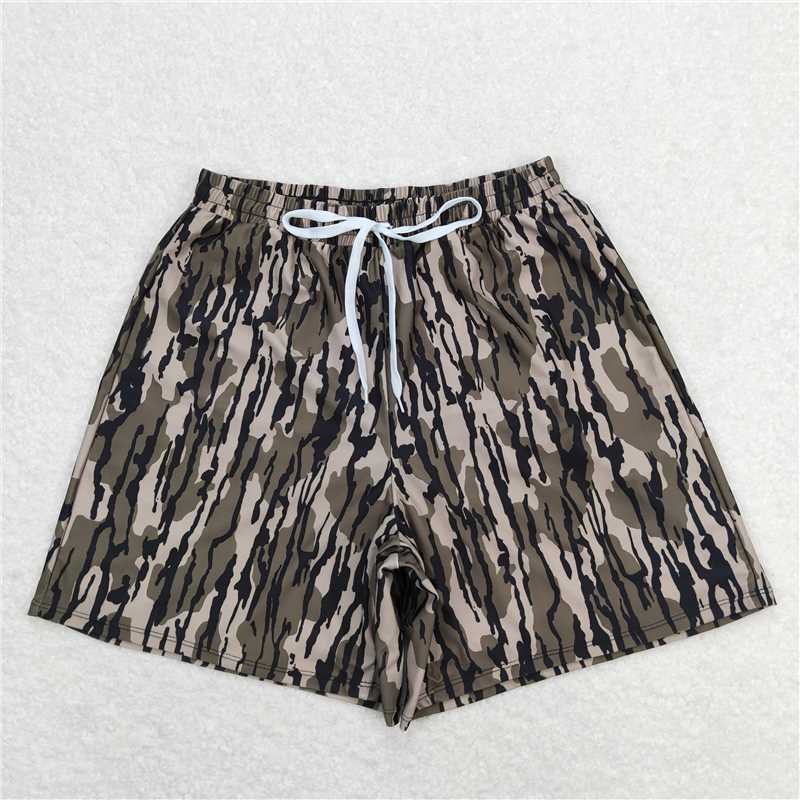 S0324 Adult male army green camouflage swimming trunks