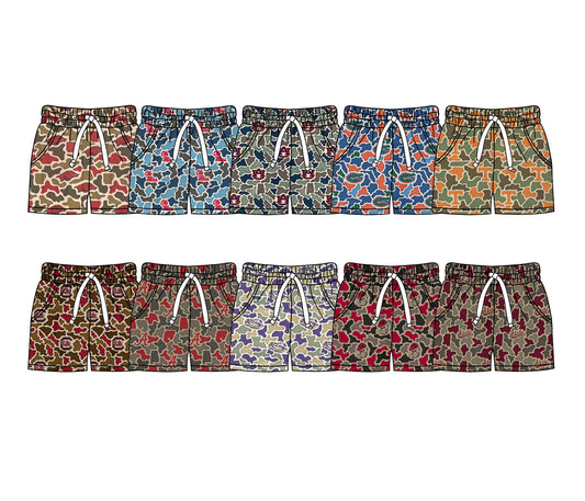 26.1.8 Custom MOQ:3 or 5 pcs each design milk silk Sibling baby boy clothes summer team camouflage shorts 10