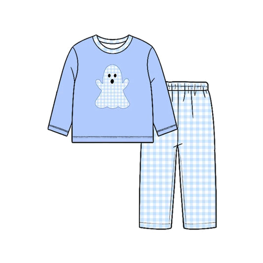 7.25 design Baby Boys Ghost Top Checked Pant Halloween Clothes Sets