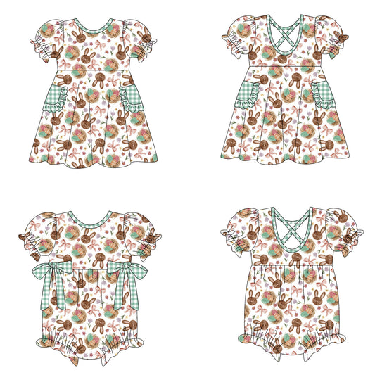 26.1.19 Custom (Moq 3 or 5) Sibling Baby Girl bunny Short Sleeve Shorts Sets Girls Romper