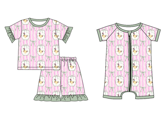 26.1.16 Custom (Moq 3 or 5) Sibling Baby Boy Clothes Mallard Duck Bows Short Sleeve Shorts Sets and Romper