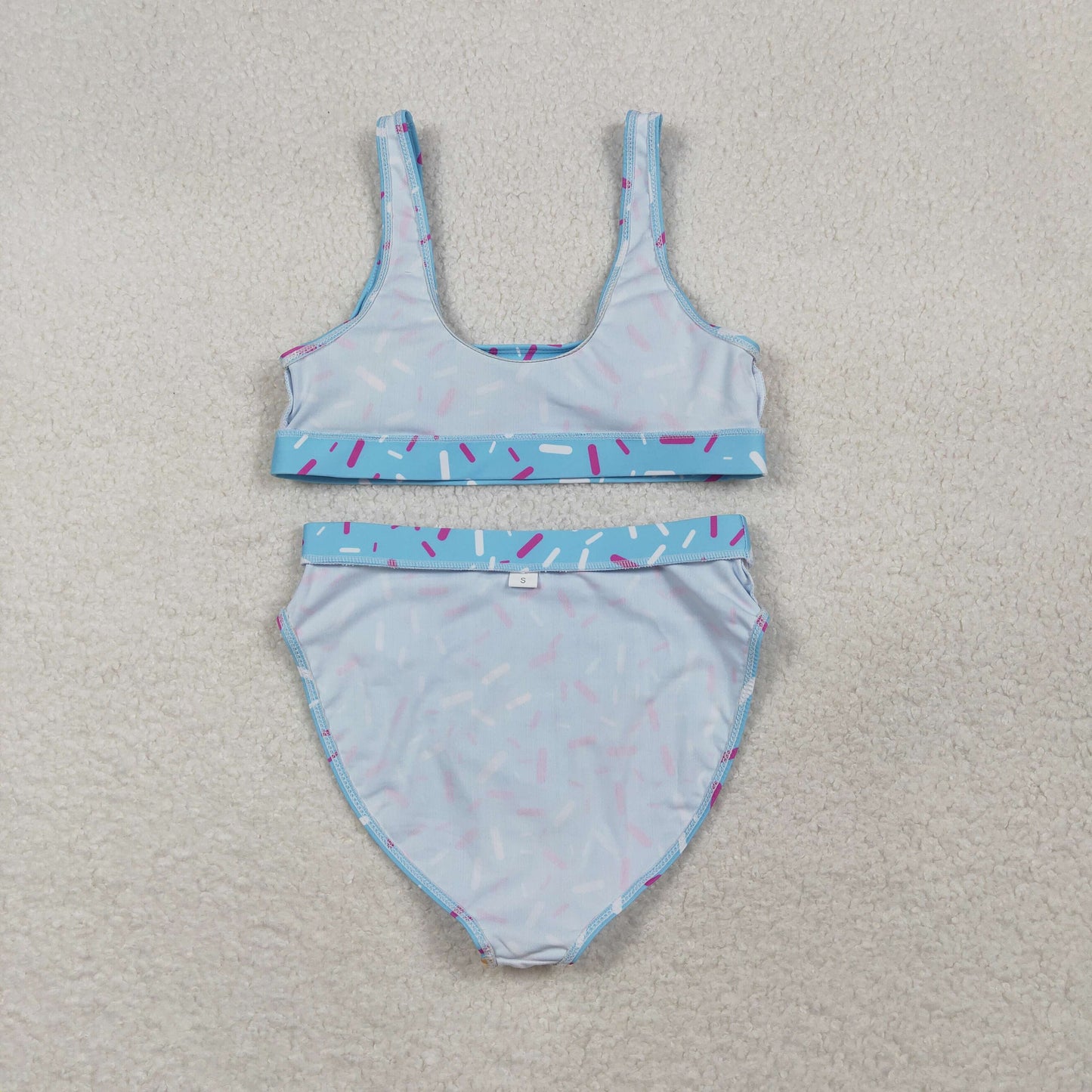S0577 Adult Women Blue Drip Sprinkles Team Swimsuits