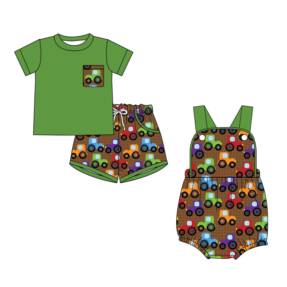 26.1.12 Custom MOQ:3 or 5 pcs each design milk silk Sibling baby boy clothes short sleeve shorts sets and romper