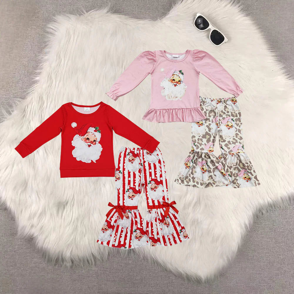 Kids Baby Boys Christmas Santa Tunic Bell Bottom Pant Clothes Sets