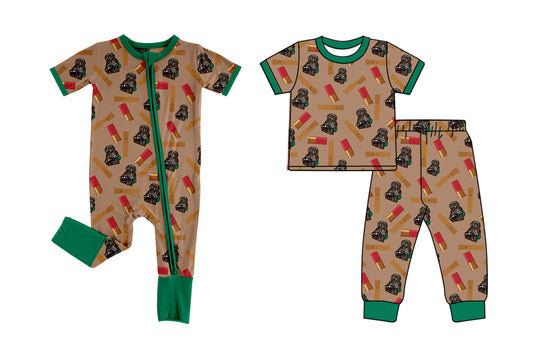 26.1.2 Custom MOQ:3 or 5 pcs each design milk silk Sibling baby boy clothes puppy duck short sleeve pants sets and romper