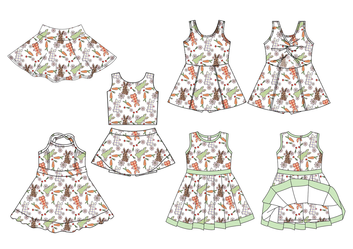 26.1.6 Custom MOQ:3 or 5 pcs each design milk silk Sibling baby girl clothes short sleeve skirts sets and dress 3 and skirts