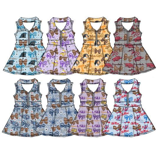 26.1.9 Custom MOQ:3 or 5 pcs each design milk silk Sibling baby girl clothes team sleeveless dresses 8