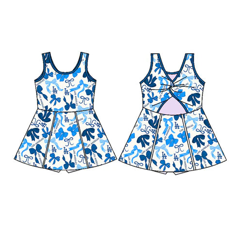 6.10 Custom Moq 3 each item Sibling Baby Girls LA Team Dresses Clothes Sets