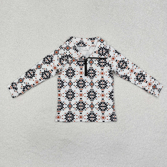 3.12  Sibling Baby Boys Western Aztec Zip Quater Pullovers Tops