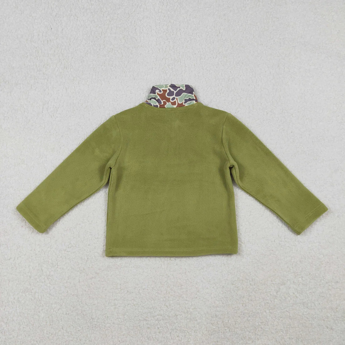 10.22 BT1308 Baby Boys Western Green Camo Zipper Pullovers Top