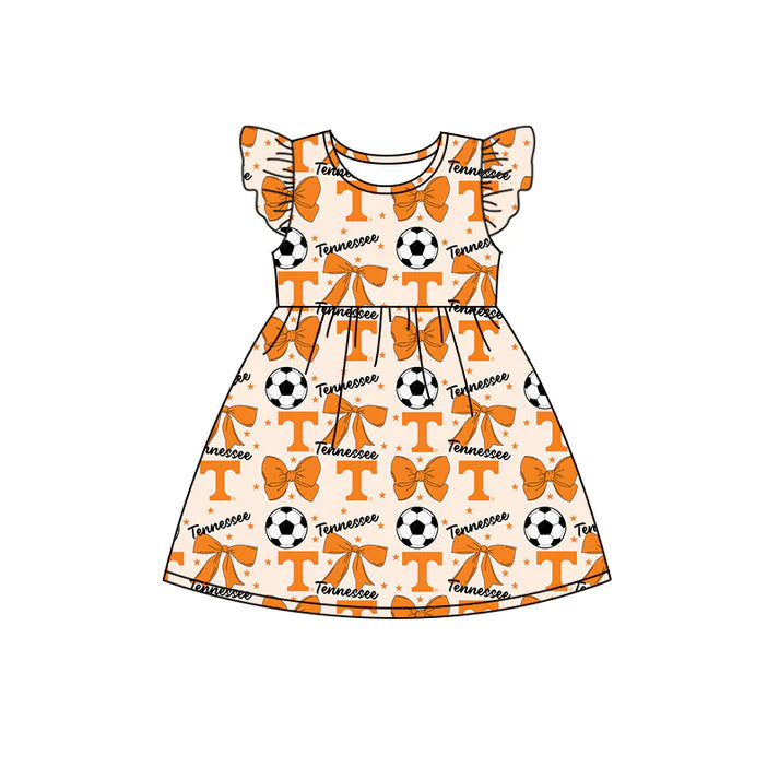 6.25 Custom Moq 3 each item Sibling Baby Girls Tennessee Team Romper Dress Clothes Sets