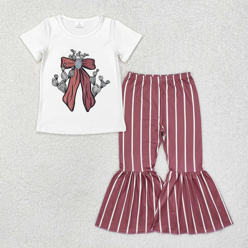 5.9 Sibling Baby Girls Western Shirts Top Bell Bottom Pants Outfits