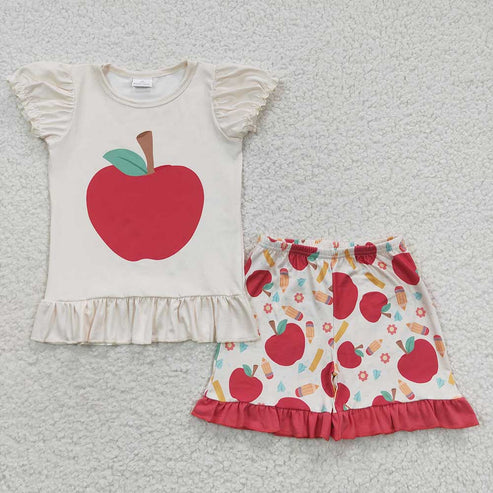 3.10 Sibling Baby Girls Back To School Top Shorts Clothes Sets