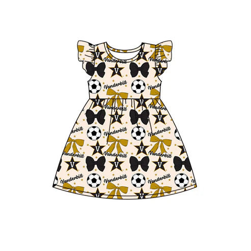 6.25 Custom Moq 3 each item Sibling Baby Girls Vanderbilt Team Romper Dress Clothes Sets