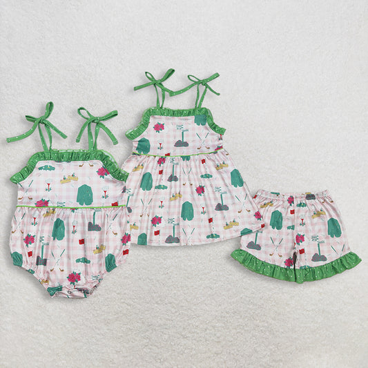 Sibling Baby girls clothes shorts Sleeve Shorts Clothes Sets and romper