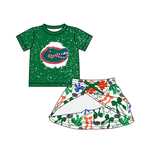 6.10 Custom Moq 3 each item Sibling Baby Girls Crocodile Team Dresses Clothes Sets