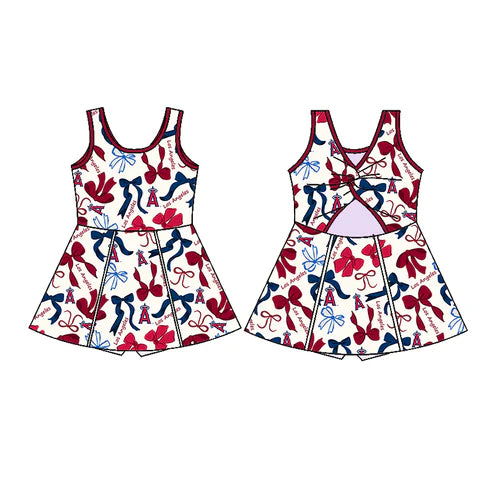 6.10 Custom Moq 3 each item Sibling Baby Girls LA Team Dresses Clothes Sets