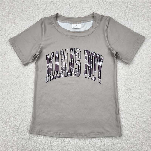 5.9 Sibling Baby Boys Mama's Boy Camouflage Short Sleeve Tee Shirts Tops