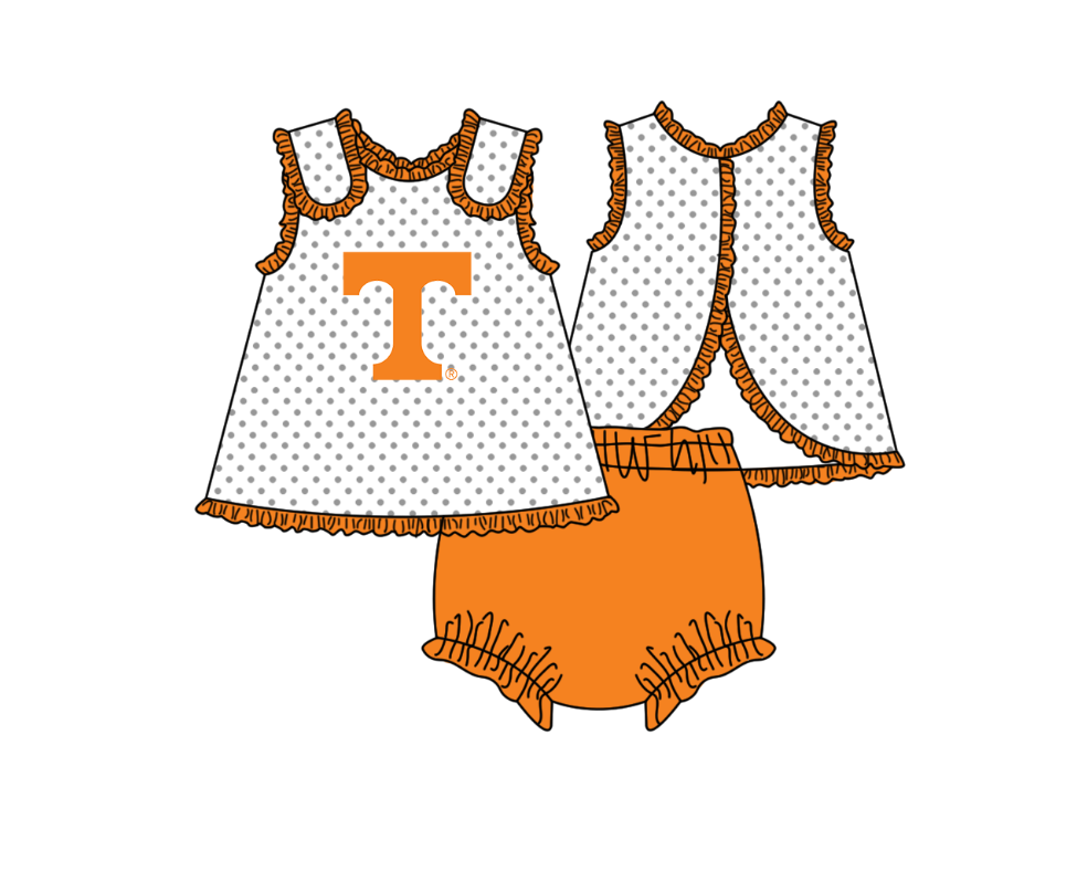 2.2 Custom Order Moq 3 Baby Girl Sleeveless T Polka Dots Tunic Bummies Team Clothes Sets
