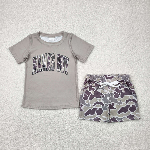 5.3  Sibling 3 Colors Baby Boys Mama's Boy Tops Camouflage Shorts Outfits