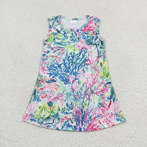 L-3.8 Sibling Baby Girls Summer Fashion Knee Length Dresses