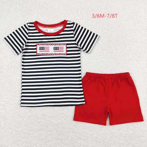 4.19  Sibling Embroidery Baby Boys 4th Of July Shirt Shorts Summer Outfits