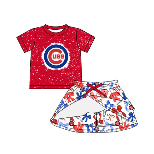 6.10 Custom Moq 3 each item Sibling Baby Girls Cubs Team Dresses Clothes Sets