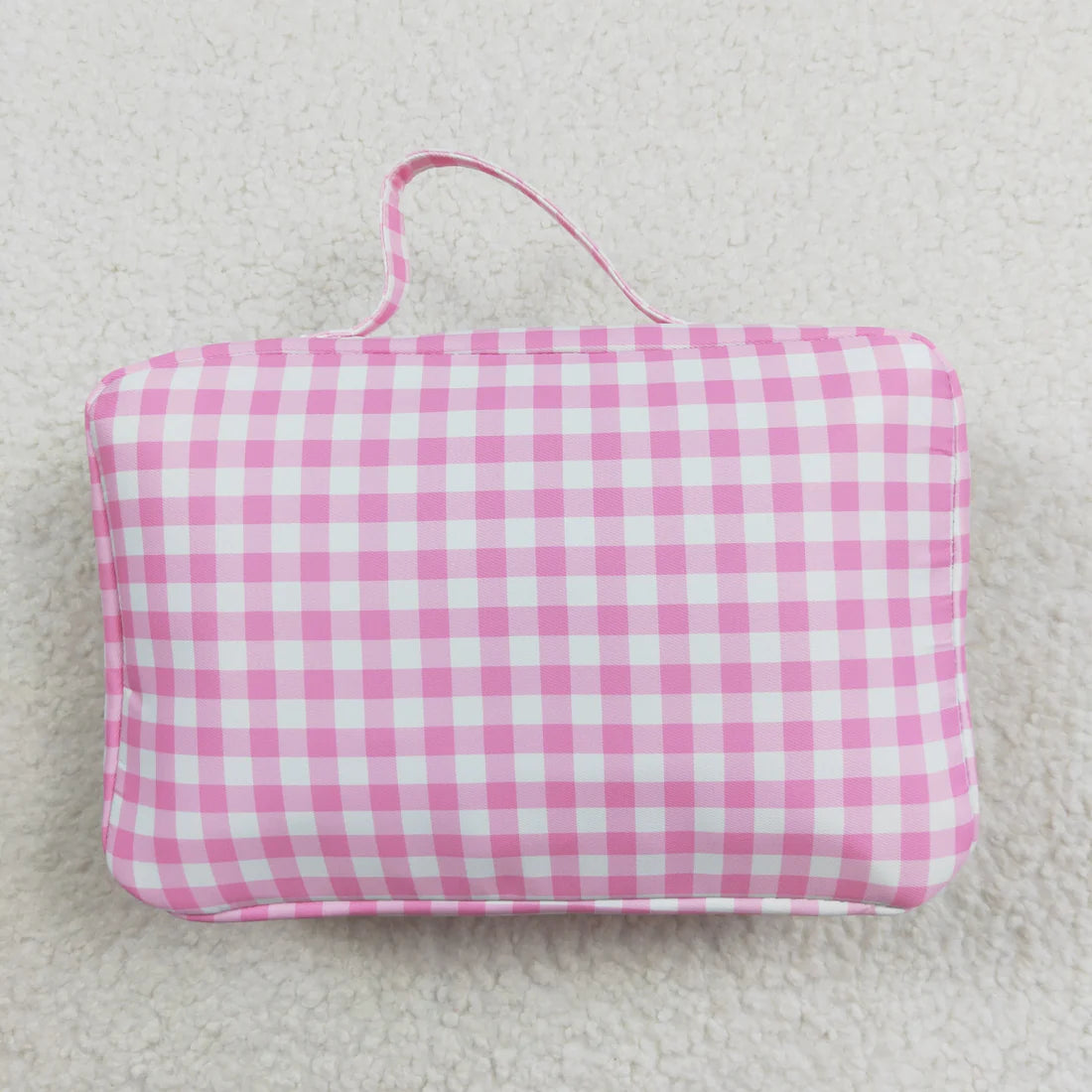 3.10 BA0088 Pink and white check lace lunch box bag