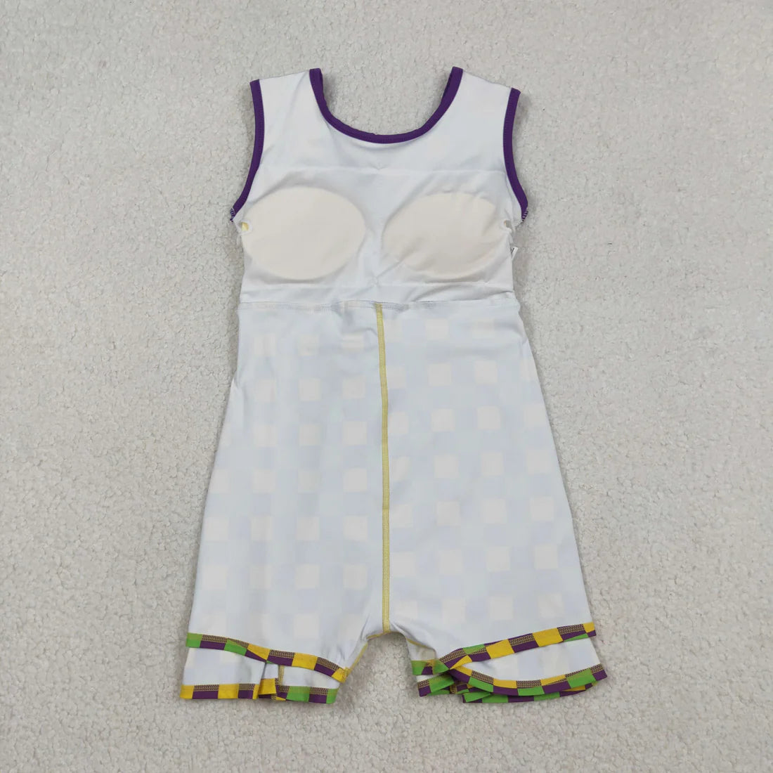 12.13 GSD2946 Baby Girls Mardigras Checked Yoga Active Shorts Knee Length Dress