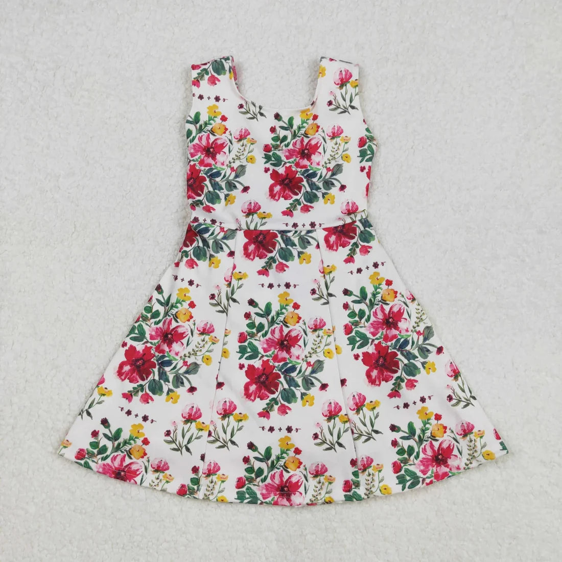 6.2 Sibling Baby Girls Strap Strawberry Floral Skorts Yoga Knee Length Dresses