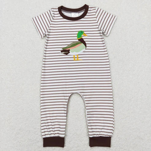 5.3  Sibling Baby Boys Camo Ducks Hunting Rompers