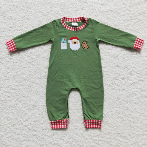 5.21 Sibling Baby Boys Long Sleeves Gingerbread Santa Christmas Rompers