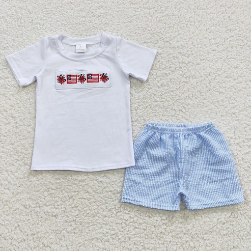 4.19  Sibling Baby Boys July 4th Summer Shorts Outfits