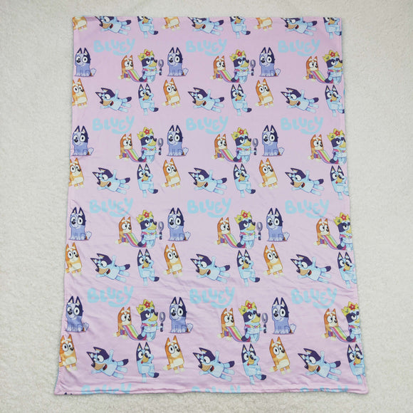 BL0130 Cartoon dog pink baby blanket