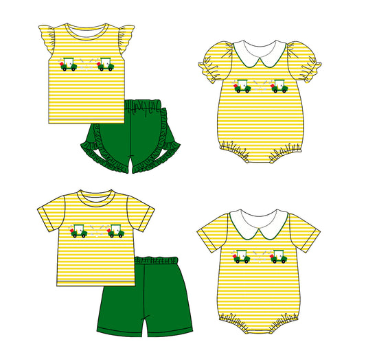 26.1.1 Custom MOQ:3 or 5 pcs each design milk silk Sibling baby girl boys clothes short sleeve shorts sets 2 and romper 2