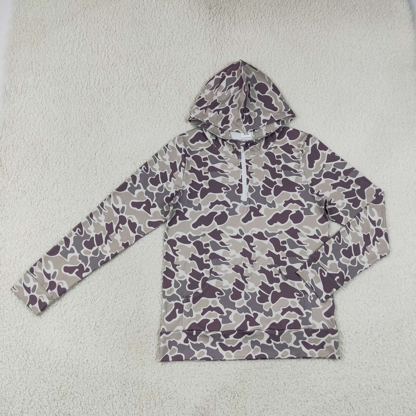 Daddy and Me Long Sleeve Southern Camo Zipper Pocket Hoodies Tops