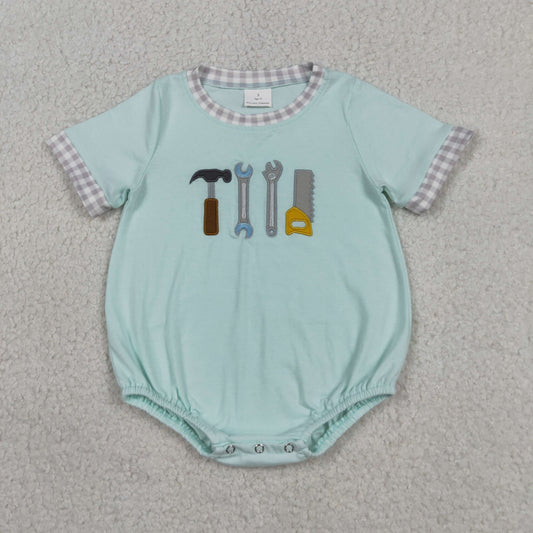 SR3541 Newborn Embroidery Tools Baby Boys Short Sleeve Rompers