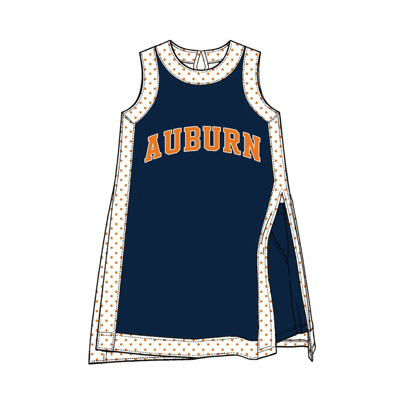 Custom Order Baby Girls Polka Dots Auburn Tunic Pockets Short Team Clothes Sets