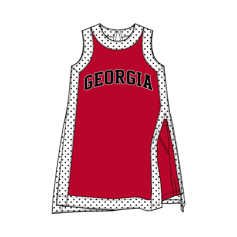 Custom Order Baby Girls Polka Dots Georgia Tunic Pockets Short Team Clothes Sets