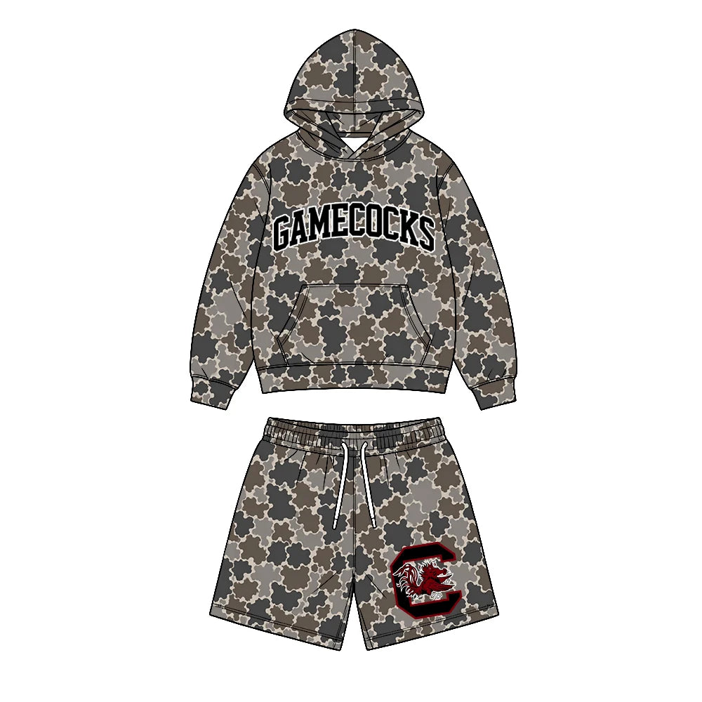 Custom Order Baby Boys Gamecocks Camo Pockets Hoodie Shorts Team Clothes Sets