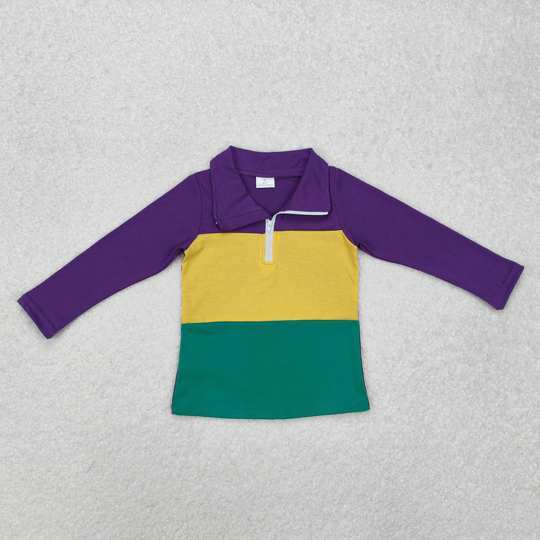 Sibling baby boys clothes mardi gras long sleeve tops