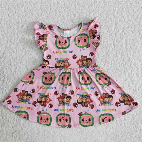 4.7 B17-2 cocomelon pink flying sleeve skirt