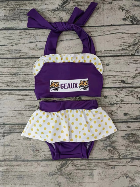 5.5 Baby Girls two pcs team purple swimsuits preorder(moq 3)