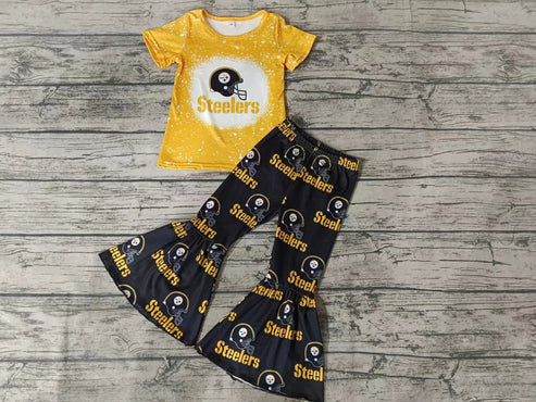 5.5 Baby Girls Team Mustard Tee Bell Pants Clothing Sets Preorder(moq 3)